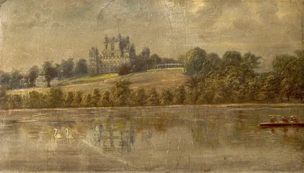 Wollaton Hall, Nottingham, vom See aus, ca. 1890